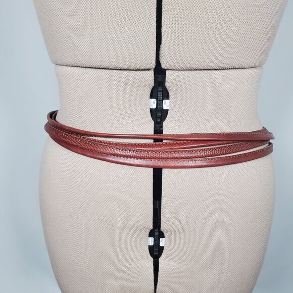 Ralph Lauren Women’s Brown Leather Belt Medium Tri-Strap O-Ring Fits 33-35" - Picture 4 of 6